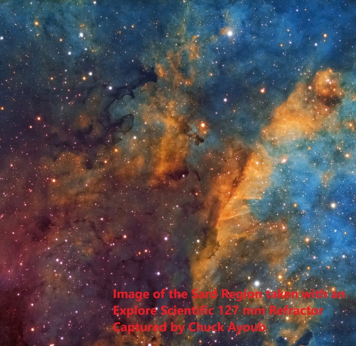 Image Capture Using Explore Scientific FCD100 Series 127mm f/7.5 Aluminum Air-Spaced Triplet ED APO Refractor Telescope Sand Region