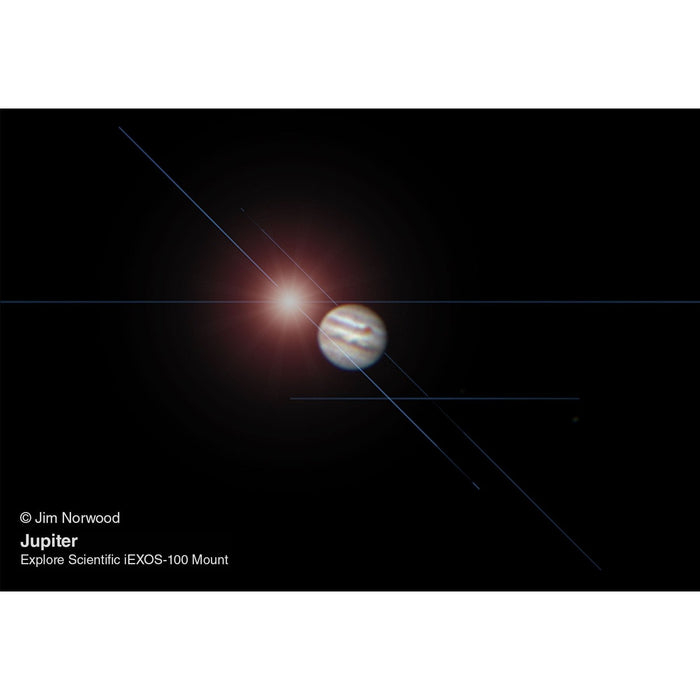 Image Captured Using Explore Scientific FirstLight 130mm f/4.6 Newtonian Telescope with iEXOS-100 PMC-Eight Equatorial Tracker System Jupiter