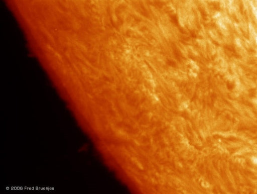 Image Taken Using a Refractor with DayStar Combo QUARK H-Alpha Eyepiece Solar Filter Chromosphere