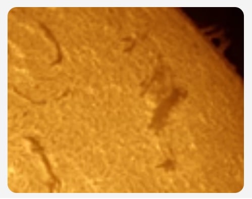Image Taken Using a Refractor with DayStar QUARK H-Alpha Eyepiece Solar Filter For Questar Telescopes - Chromosphere