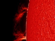 Image Taken Using a Refractor with DayStar QUARK H-Alpha Eyepiece Solar Filter Prominence