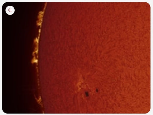 Image Taken Using a Refractor with DayStar QUARK H-Alpha Eyepiece Solar Filter for Questar Telescopes Prominence