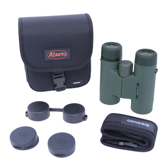 Kowa Genesis 33 10x33mm Prominar XD Binocular Set Package