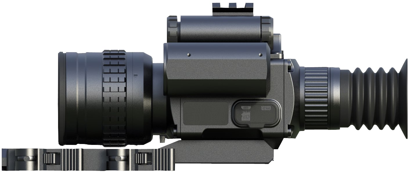 Luna Optics 6-36x50mm Gen 3 Digital Day-Night Riflescopes with 700m Laser Rangefinder Body Side Profile Left