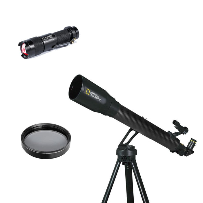 National Geographic CF700SM f/10 70mm Refractor Telescope - Ultimate Bundle Package and Bonus Accessories