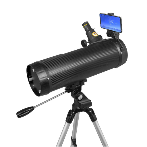 National Geographic StarApp114 - 114mm Reflector Telescope with Astronomy APP Rear Body with Smartphone Mounted on Top