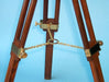Stanley London 19-Inch Engravable Leather Sheathed Brass Desktop Harbormaster Telescope Hardwood Tripod Leg Chain