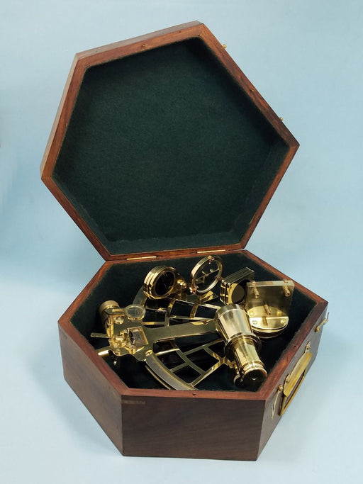 Stanley London C. Plath Reproduction Micrometer Drum Sextant with Case