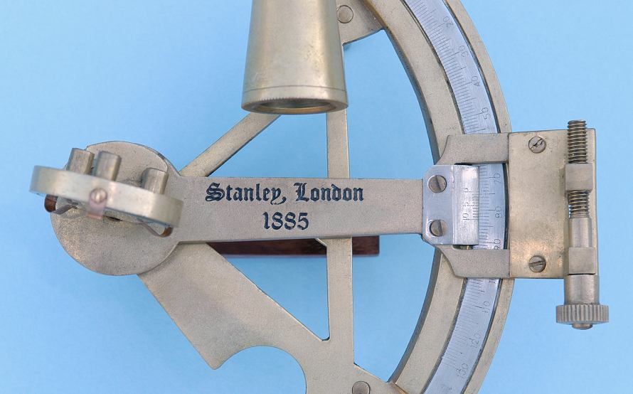 Stanley London Engravable Brass Sounding Sextant Body with Engraved Name and Year