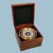 Stanley London Engravable Executive Nautical Brass Desk Compass In Wooden Box Body