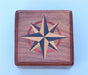 Stanley London Engravable Large Hardwood Case With Hand Inlaid Compass Rose  Top Side Profile