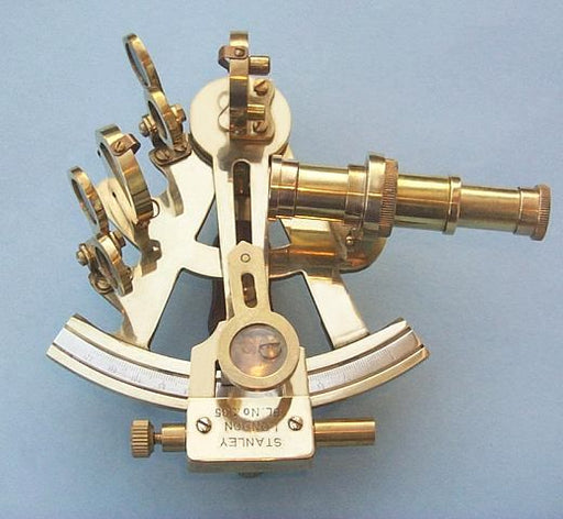 Stanley London Polished 4-Inch Brass Sextant