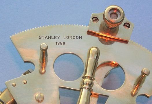 Stanley London Premium 3-Inch Polished Brass Sextant with Leather Case with Engraved Name and Year