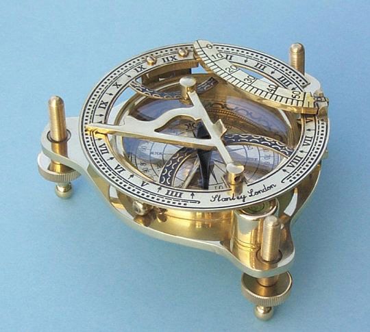Stanley London Premium Polished Brass Sundial Compass - RCT-SL