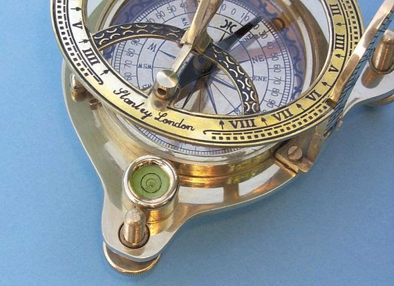Stanley London Engravable Nautical Brass Gimbaled Compass In