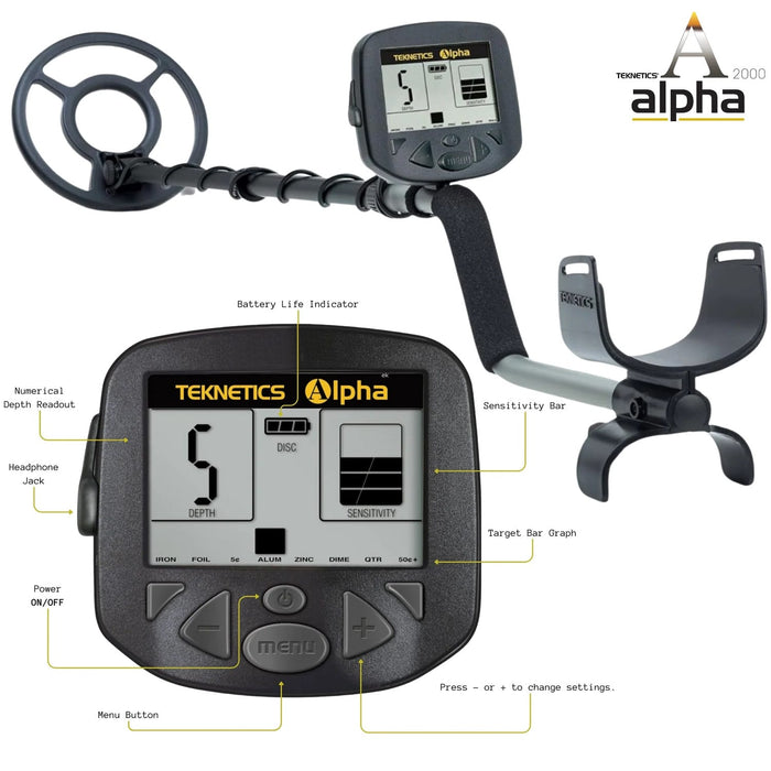 Teknetics Alpha 2000 Metal Detector Body and Control Housing Features