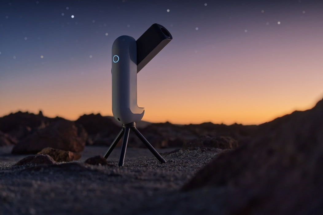 Vaonis Vespera II Smart Telescope Body Pointing Upward Outdoors 