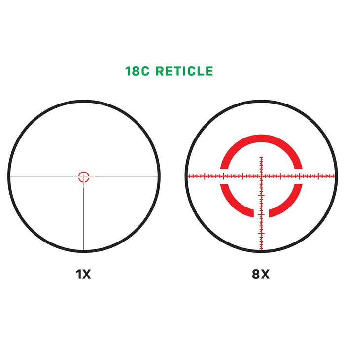 Vixen 1-8x28mm Riflescope - 28mm Tube 18C Reticle In 1x and 8x