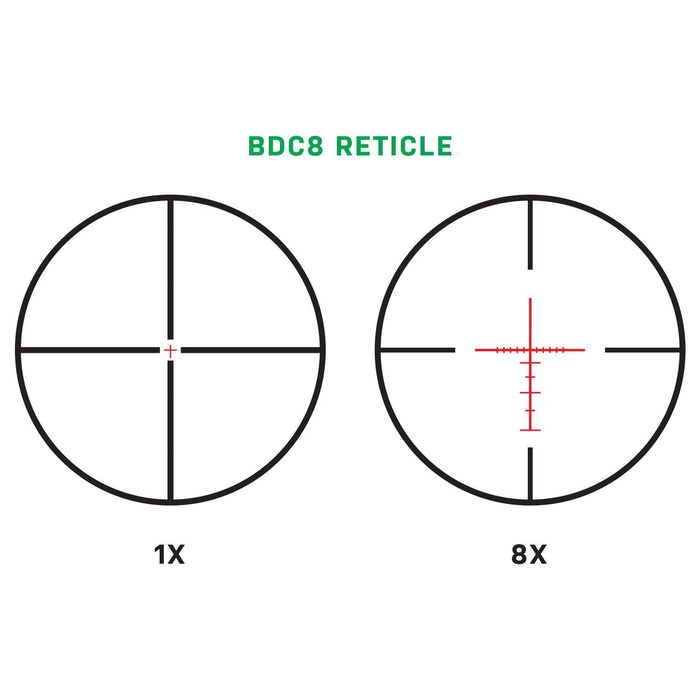 Vixen 1-8x28mm Riflescope - 28mm Tube BDC8 Reticle In 1x and 8x