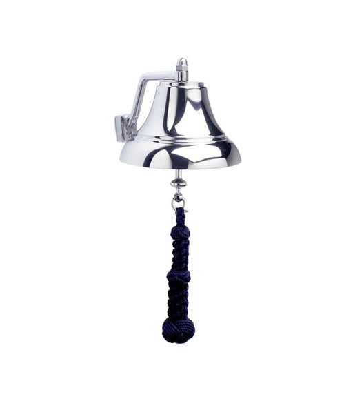 Weems & Plath 7-Inch Chrome Bell with Navy Monkey's Fist Lanyard