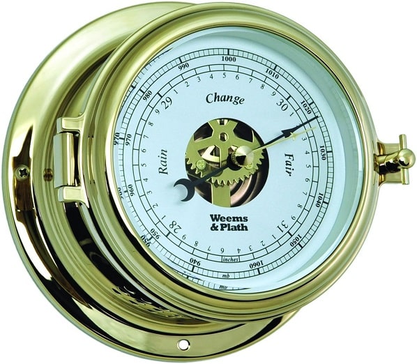 Weems & Plath Chrome Endurance II 105 Open Dial Barometer Brass