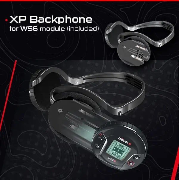 XP Deus II with 9-Inch Multi-Frequency Coil and WS6 Wireless Headphones XP Backphone