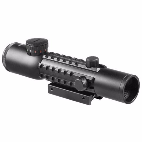 Barska 4x28mm IR Electro Sight Multi-Rail Tactical Rifle Scope Red Laser Com