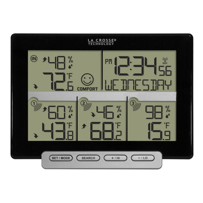 La Crosse Technology Weather Station with Time, Date, 3 Outdoor Sensors, Indoor Temperature and Humidity