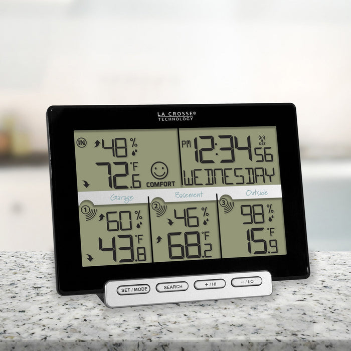 La Crosse Technology Weather Station with Time, Date, 3 Outdoor Sensors, Indoor Temperature and Humidity