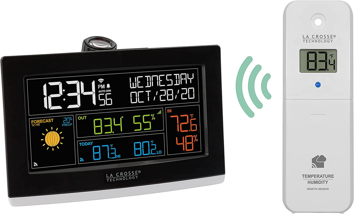 La Crosse Technology WiFi Projection Alarm Clock with Outdoor Temperature and Humidity