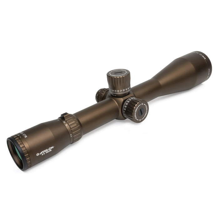 Athlon Optics Ares ETR 4.5-30x56mm APLR2 FFP IR MOA UHD Riflescope in Bronze Right Side Profile of Body