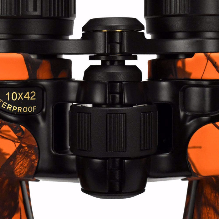 Barska 10x42mm WP Crossover Mossy Oak Blaze Camo Binoculars Focusing Thumbwheel
