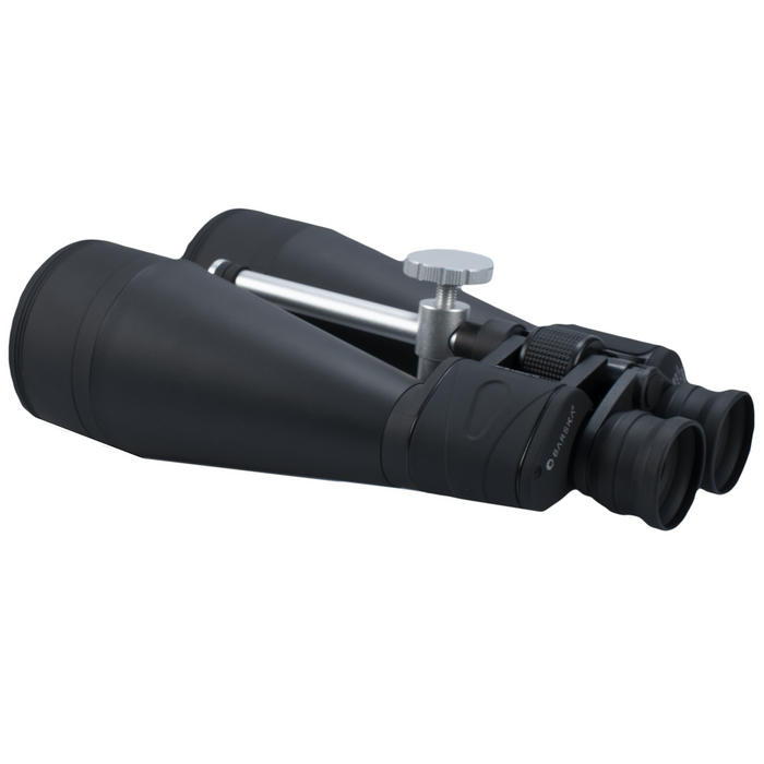 Barska 20x80mm X-Trail Binoculars Braced In Tripod Adaptor Left Side Profile of Body  