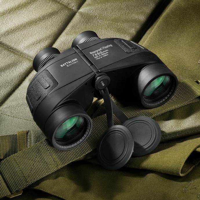 Barska 7x50mm WP Floating Battalion Range Finding Reticle Binoculars Objective Lenses and Caps