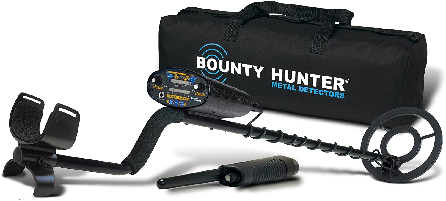 Bounty Hunter Quick Draw II Metal Detector Bundle with Pin Pointer and Carry Bag
