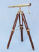 Hampton Nautical 30-Inch Floor Standing Harbor Master Brass Telescope Body on Tripod Side Profile Right