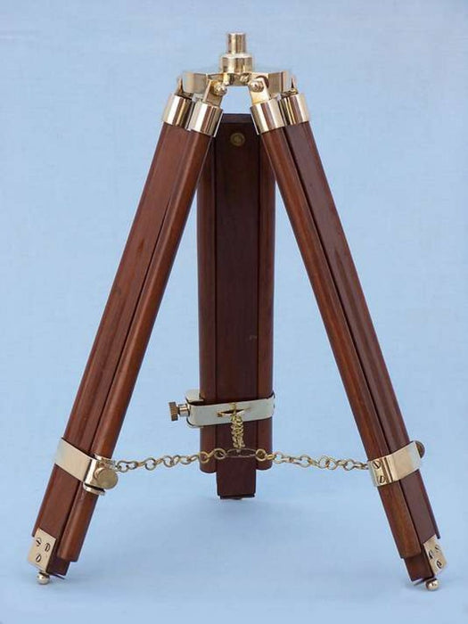 Hampton Nautical 30-Inch Floor Standing Harbor Master Brass Telescope Tripod Legs and Chain