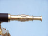 Hampton Nautical 30-Inch Floor Standing Harbormaster Brass/Leather Telescope Eyepiece
