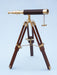 Hampton Nautical 30-Inch Floor Standing Harbormaster Brass/Leather Telescope Mounted on Tripod