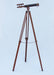 Hampton Nautical 50-Inch Floor Standing Antique Copper with Leather Griffith Astro Telescope Body Mounted on Tripod with Extended Legs and Chain