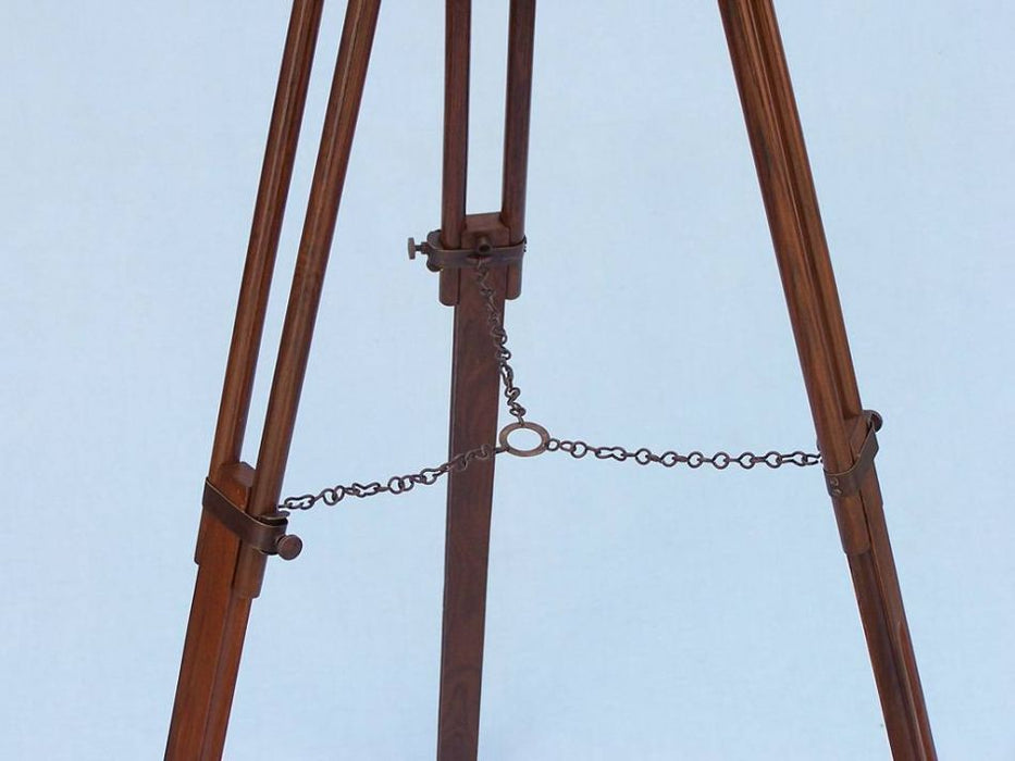 Hampton Nautical 50-Inch Floor Standing Antique Copper with Leather Griffith Astro Telescope Tripod Leg Chain