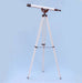 Hampton Nautical 50-Inch Floor Standing Antique Copper with White Leather Anchormaster Telescope Mounted on Tripod with Extended Legs
