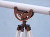 Hampton Nautical 50-Inch Floor Standing Antique Copper with White Leather Anchormaster Telescope Tripod Body Base