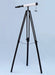 Hampton Nautical 50-Inch Floor Standing Oil-Rubbed Bronze-White Leather with Black Stand Harbor Master Telescope Mounted on Tripod with Extended Legs