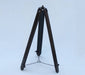 Hampton Nautical 50-Inch Floor Standing Oil-Rubbed Bronze White Leather with Black Stand Anchormaster Telescope Tripod Legs with Chain