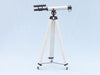 Hampton Nautical 50-Inch Floor Standing Oil Rubbed Bronze with White Leather Griffith Astro Telescope Mounted on Tripod 
