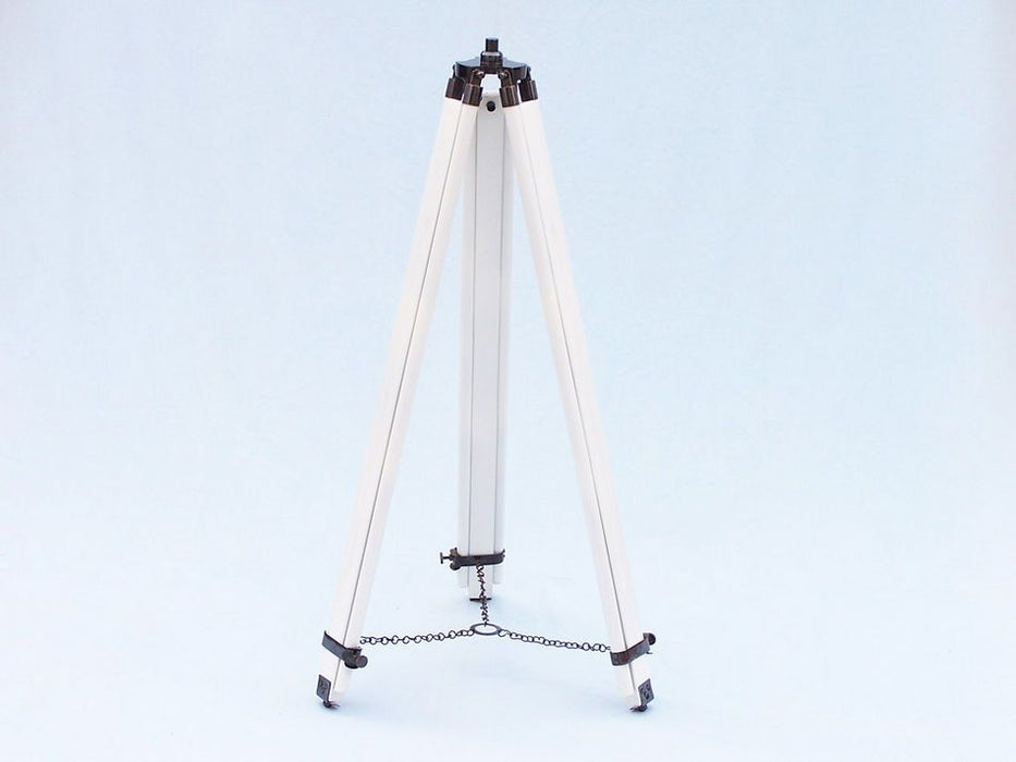 Hampton Nautical 50-Inch Floor Standing Oil Rubbed Bronze with White Leather Griffith Astro Telescope Tripod Legs with Chain