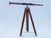Hampton Nautical 60-Inch Admirals Floor Standing Antique Copper with Leather Telescope Body Mounted on Tripod