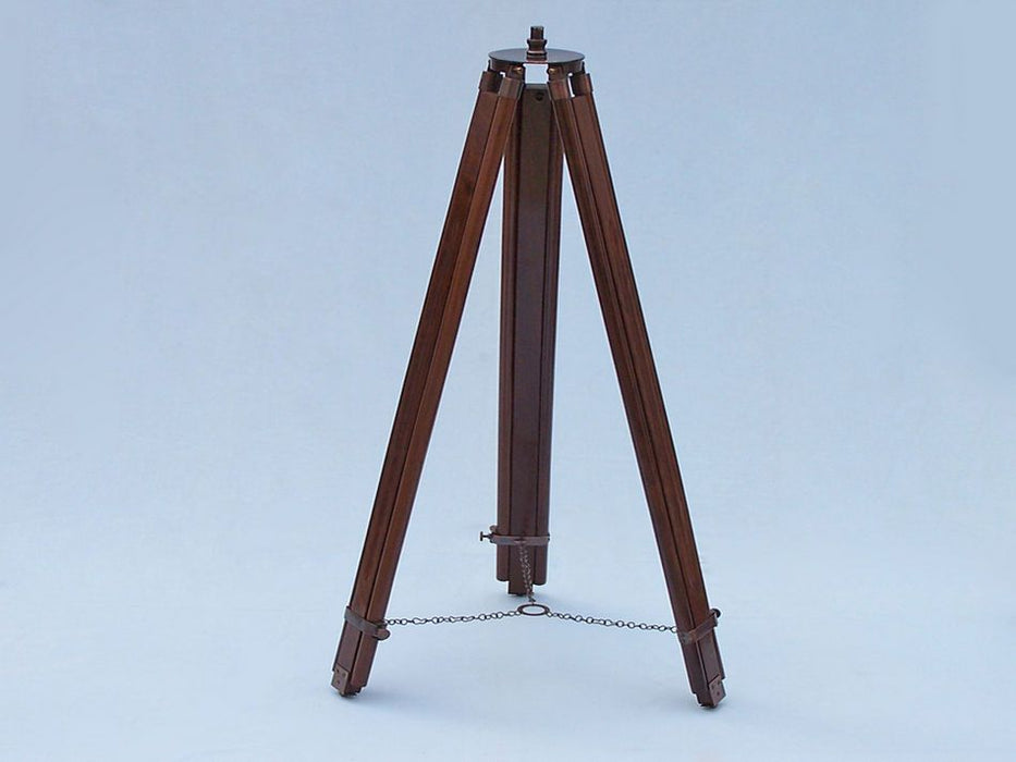 Hampton Nautical 60-Inch Admirals Floor Standing Antique Copper with Leather Telescope Tripod Legs with Chain