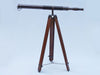 Hampton Nautical 60-Inch Admirals Floor Standing Oil Rubbed Bronze with Leather Telescope Body Mounted on Tripod